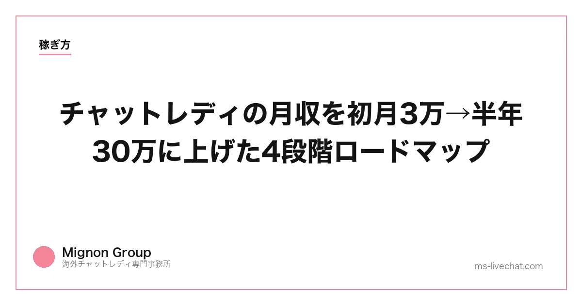 チャットレディの月収を初月3万→半年30万に上げた4段階ロードマップのサムネイル画像